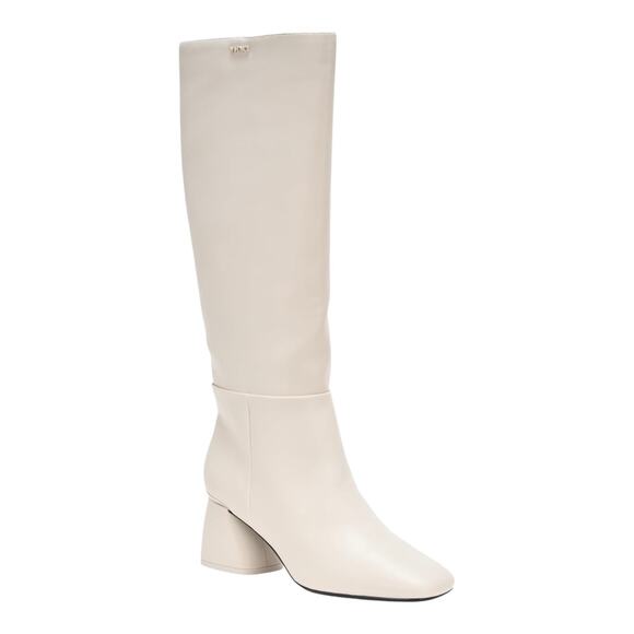 DKNY Women's Cana Block Heel Knee High Dress Boots Soft White Size 10 - Picture 1 of 5
